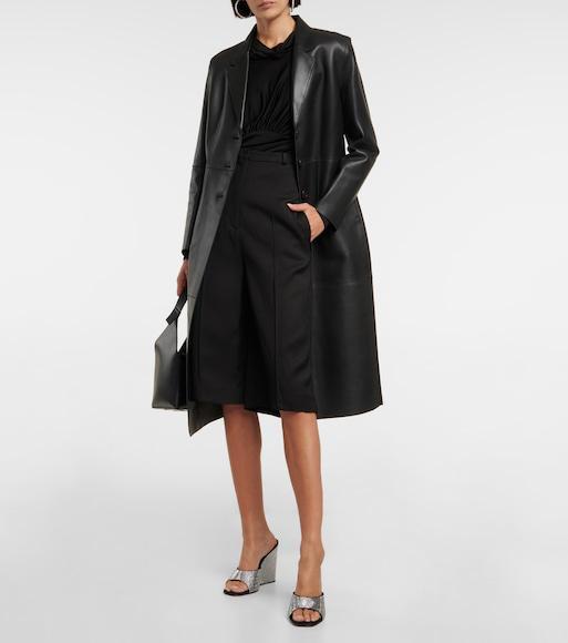 TOTÊME Single-breasted Leather Coat In Black