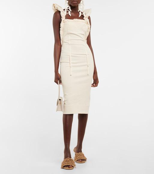 JACQUEMUS 55mm Leather Mule Sandals In Beige