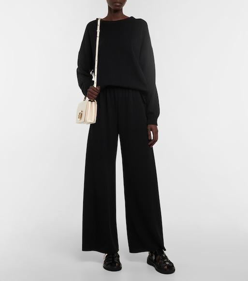 THE ROW Hover Wool Knit Crewneck Sweater In Black