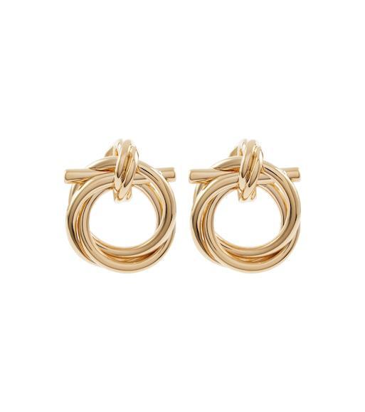 FERRAGAMO Gancini Twisted Hoop Earrings In Gold