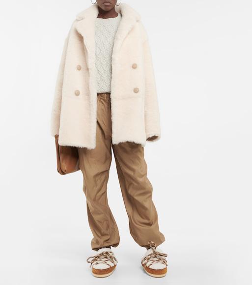 MOON BOOT Evx Shearling Mules Woman Whisky In White