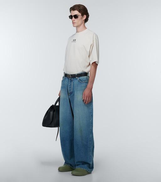 BALENCIAGA Mid-rise Wide-leg Jeans In True Blue