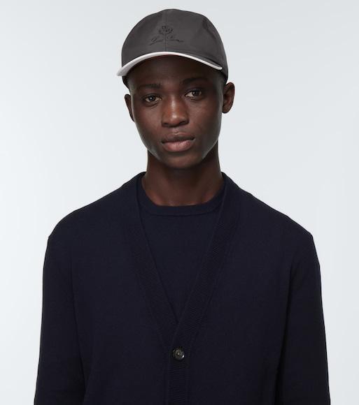LORO PIANA Logo-embroidered Storm System® Shell Baseball Cap In Grey