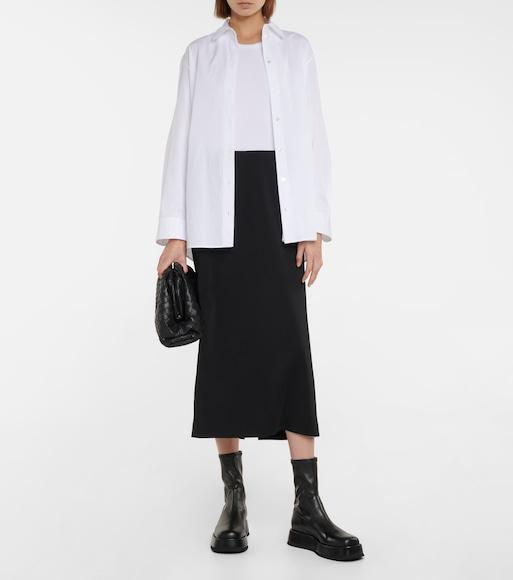 TOTÊME Ribbed Cotton Blend Tank Top In White