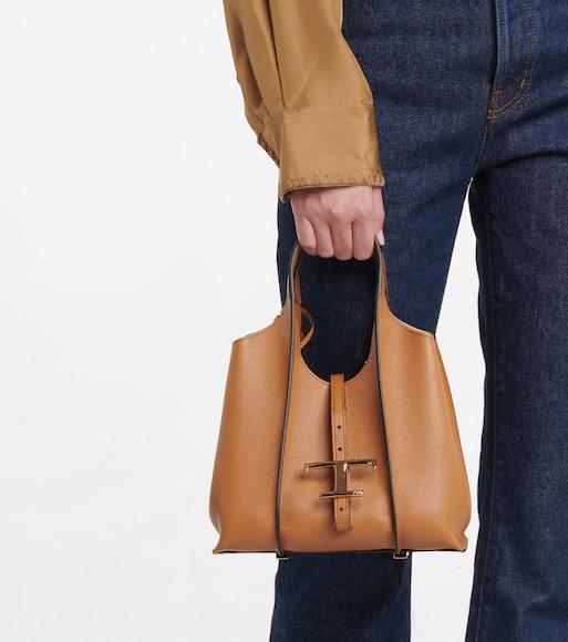 TOD'S Timeless Medium Leather Tote In Brown