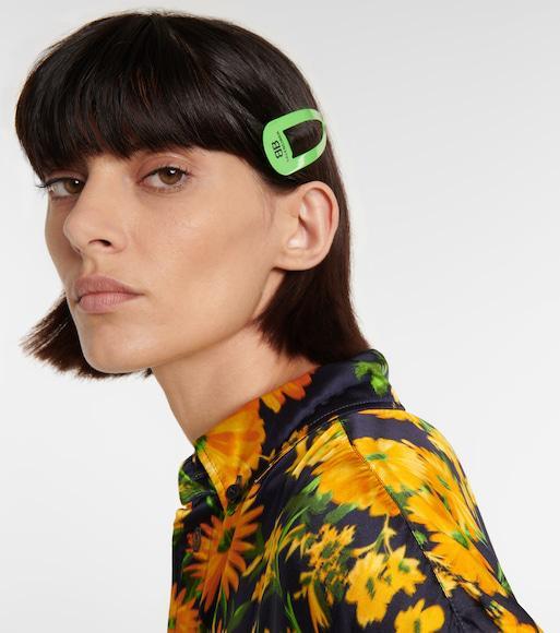 BALENCIAGA Rise Logo-print Leather Platform Slides In Black