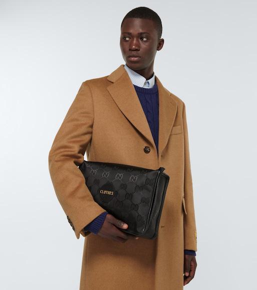 GUCCI Single-breasted Double-layer Wool Coat In Brown