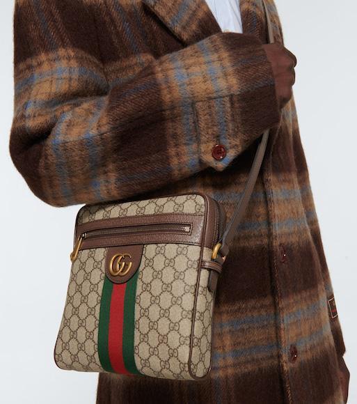 GUCCI Ace Leather Sneakers With Lateral Web Band In White