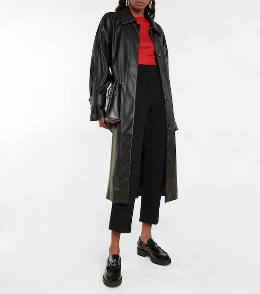 CHRISTIAN LOUBOUTIN Donna Patent Red Sole Penny Loafers In Black