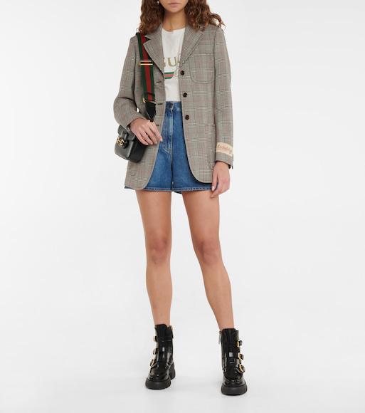 GUCCI 1955 Horsebit Mini Grained-leather Shoulder Bag In Black