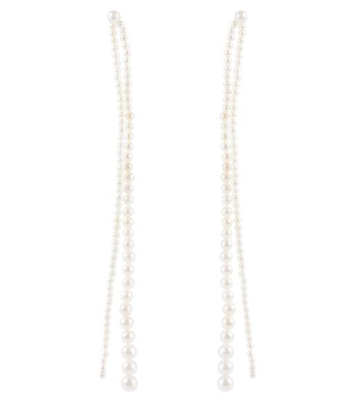 SOPHIE BILLE BRAHE Promenade De Perles 14kt Gold Pearl Drop Earrings In White