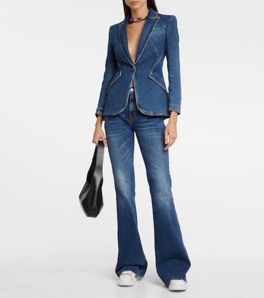 ALEXANDER MCQUEEN Tailored Denim Jacket In Medium Wash