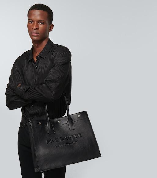 SAINT LAURENT Slim Grained Leather Belt In Black