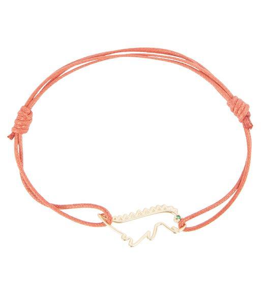 ALIITA Deco Rombo 9kt Gold Arm Cuff With Malachite In Yellow Golw