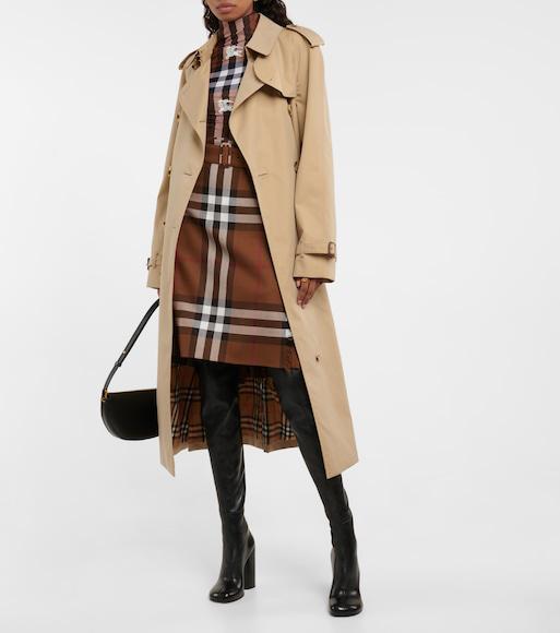 BURBERRY Kensington Long Organic Cotton-gabardine Trench Coat In Beige
