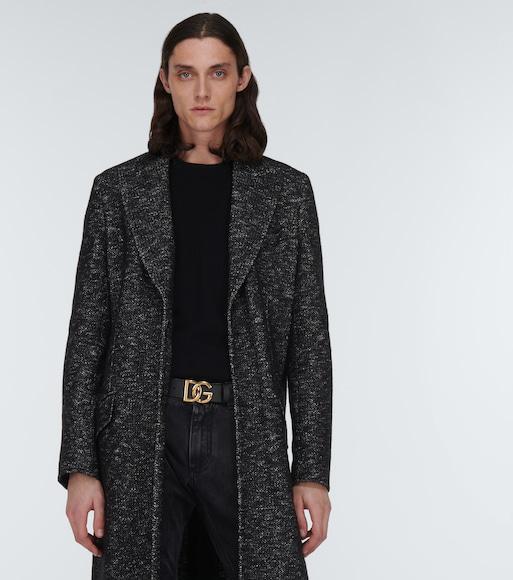 DOLCE & GABBANA Dolce&gabbana Black Belt With Rutenium Dg Plaque