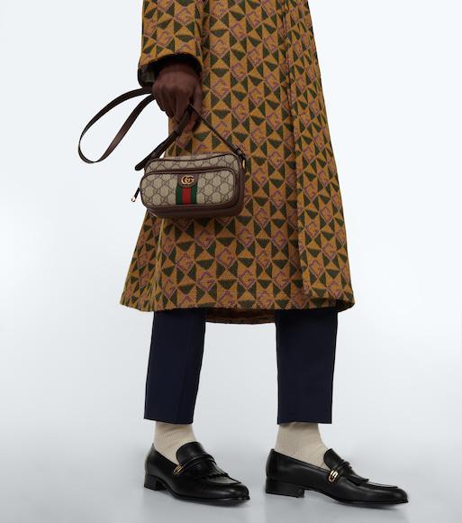 GUCCI Mens Blue Ivory Monogram-intarsia Regular-fit Wool Jumper