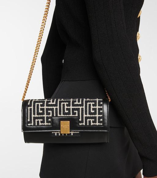 BALMAIN Black Fitted Cardigan With V Neckline And Jewel Buttons In Knit