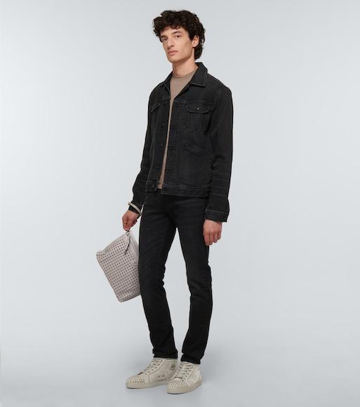 TOM FORD Stretch-cotton Moleskin Trucker Jacket In Black