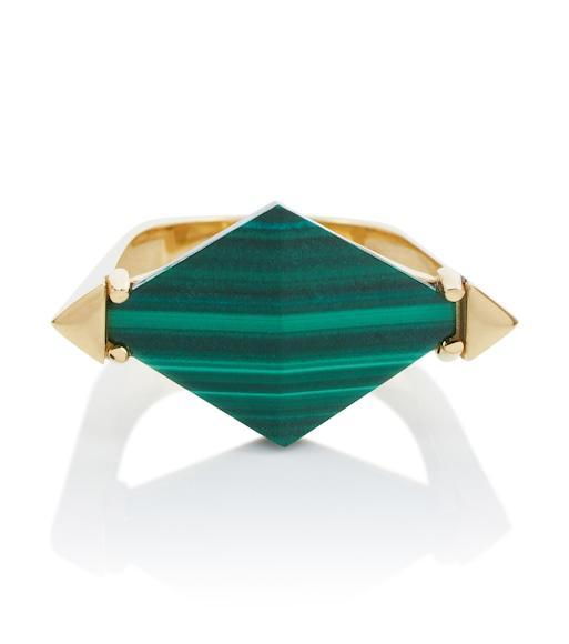 ALIITA Deco Rombo 9kt Gold Ring With Malachite In Yellow Gold