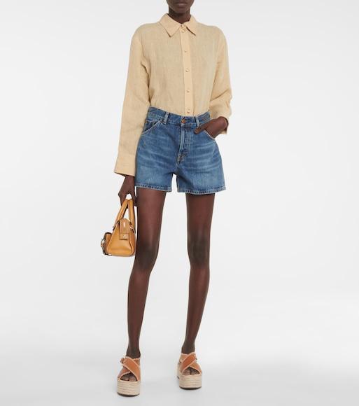 CHLOÉ Mid Wash Kadovar Denim Shorts In Mittelblauer Denim
