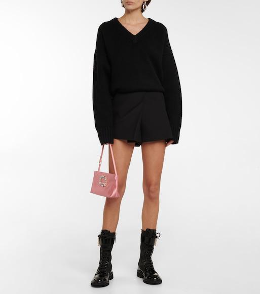 THE ROW Hover Wool Knit Crewneck Sweater In Black