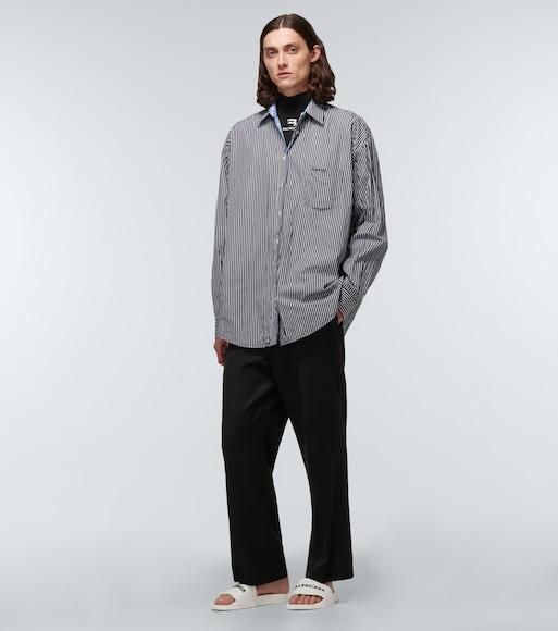 BALENCIAGA Lettering Logo Pool Slides In White Black