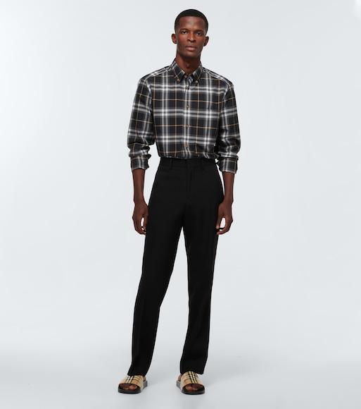 BURBERRY Men Vintage Check Print Slides In Black