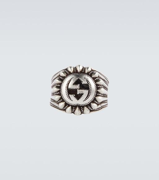 GUCCI Mens Blue Ivory Monogram-intarsia Regular-fit Wool Jumper