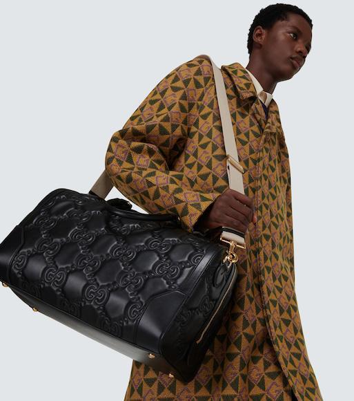 GUCCI Mens Blue Ivory Monogram-intarsia Regular-fit Wool Jumper