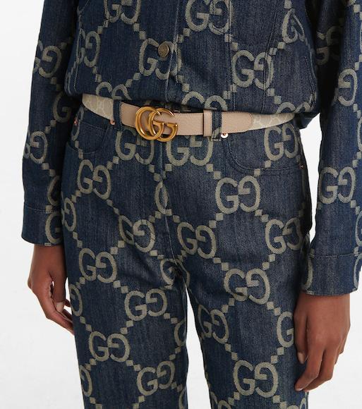 GUCCI Jumbo Gg Oversized Denim Jacket In Blue