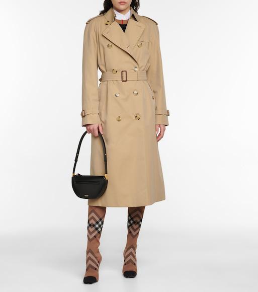 BURBERRY Kensington Long Organic Cotton-gabardine Trench Coat In Beige