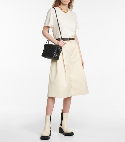 BOTTEGA VENETA Loop Intrecciato Leather Crossbody Bag In Black