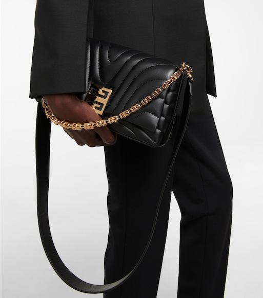 GIVENCHY Black Leather Sandals With G Cube Heel In Green Forest