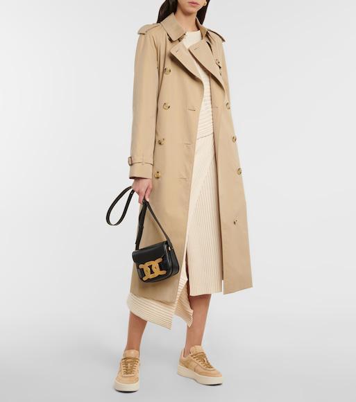 BURBERRY Kensington Long Organic Cotton-gabardine Trench Coat In Beige