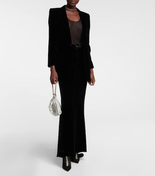 SAINT LAURENT Single-breasted Velvet Tuxedo Jacket In Black