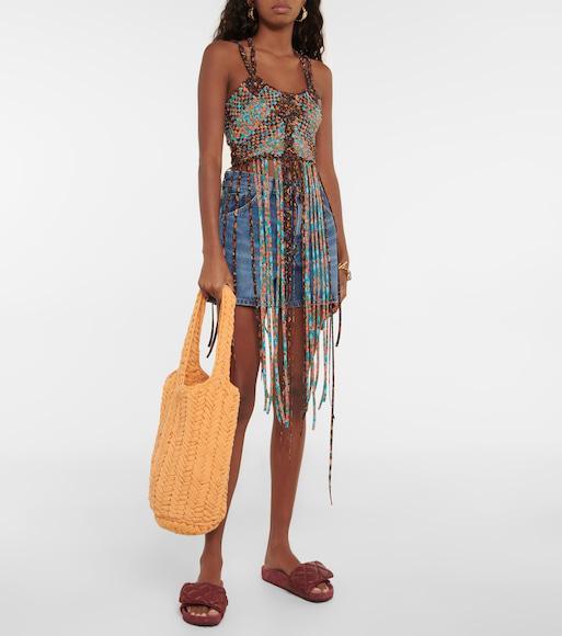 CHLOÉ Mid Wash Kadovar Denim Shorts In Mittelblauer Denim