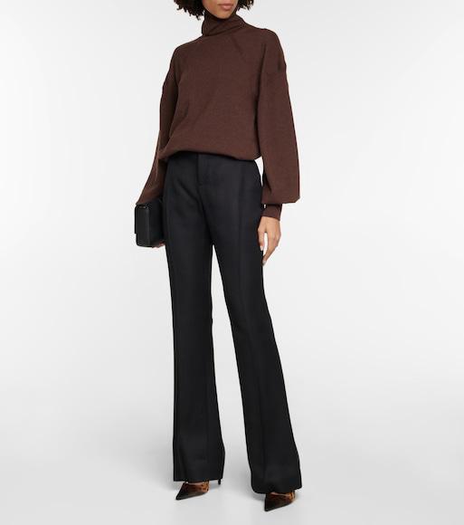 TOM FORD Flared-leg Tailored-cut Trousers In Black