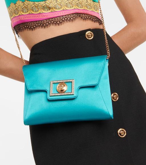 VERSACE Black Leather Medusa Aevitas Double Platform Pumps