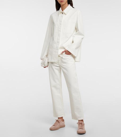 THE ROW Lesley Straight Crop Jeans In White