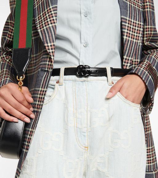 GUCCI 1955 Horsebit Mini Grained-leather Shoulder Bag In Black