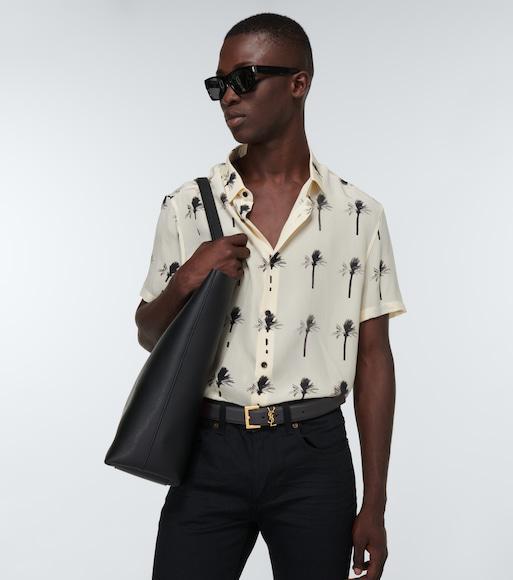 SAINT LAURENT 3cm Full-grain Leather Belt In Black