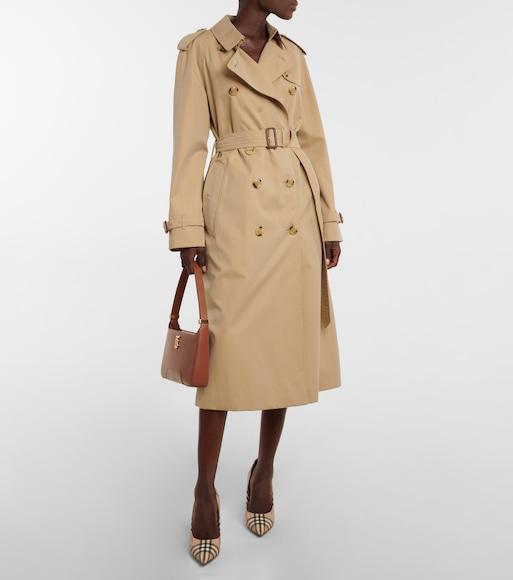BURBERRY Kensington Long Organic Cotton-gabardine Trench Coat In Beige
