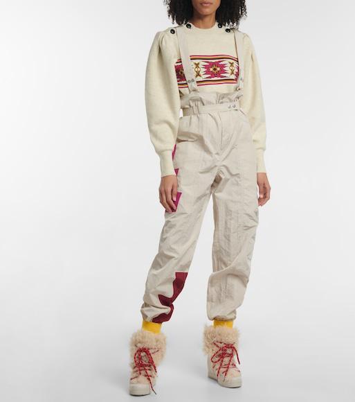 ISABEL MARANT Maisie Intarsia Ski Socks In Red Yellow