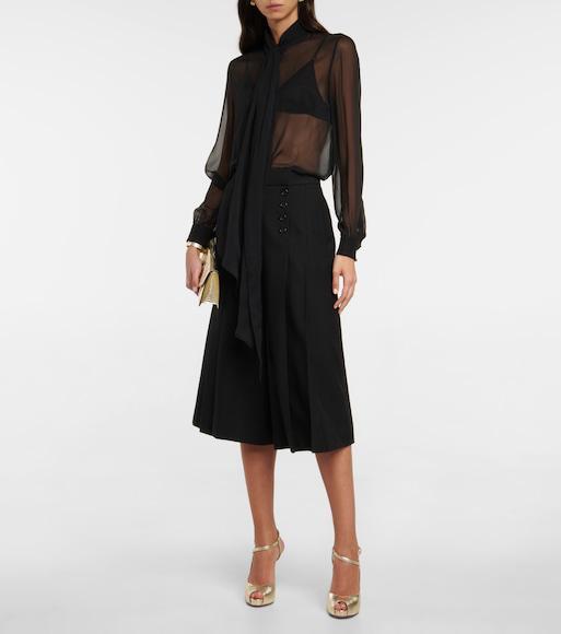 SAINT LAURENT Silk Shirt In Black