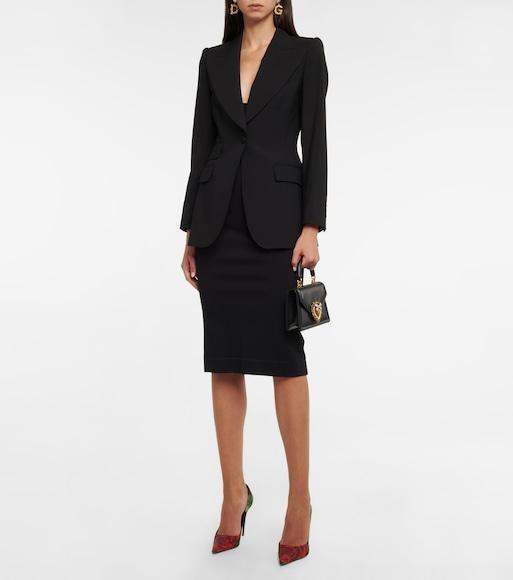 DOLCE & GABBANA Women Devotion Small Leather Handbag In Black