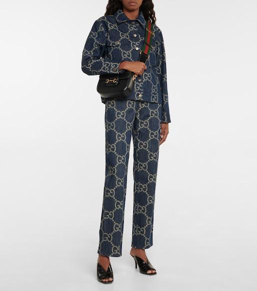 GUCCI Jumbo Gg Oversized Denim Jacket In Blue