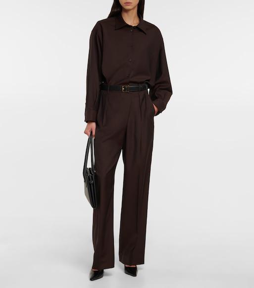 THE ROW Square Toe Smooth Calfskin Leather Pumps In Black