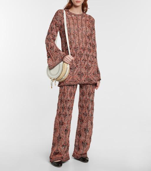 CHLOÉ Lauren Nappa Leather Ballet Flats In Black