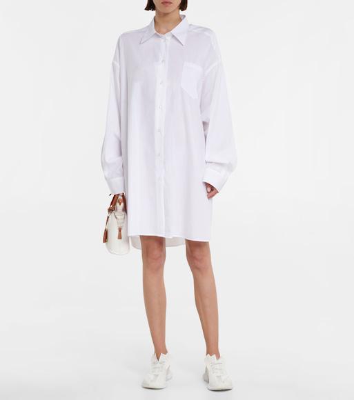 MAISON MARGIELA Long-sleeve Plain Organic Cotton Shirt In White